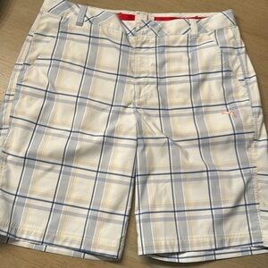 Puma white with blue plaid golf shorts waist 36 men’s